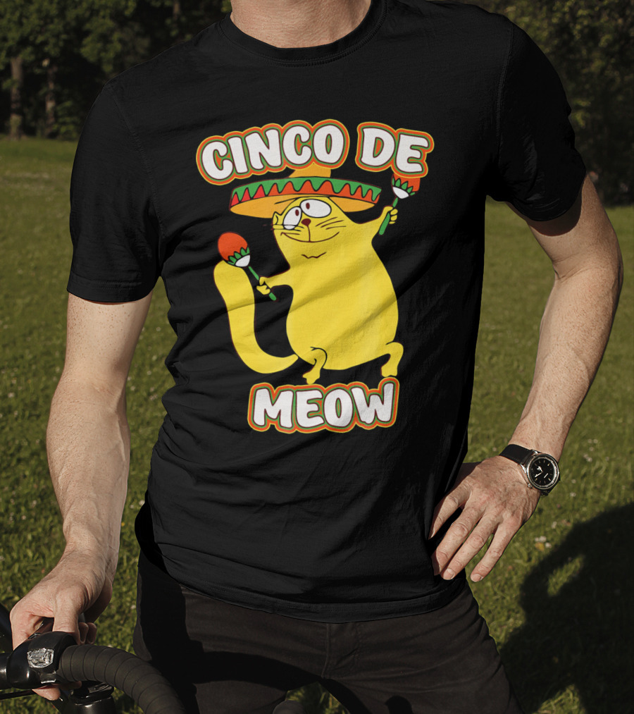 Cinco De Meow Funny Cat Lover Sombrero Party T-Shirt
