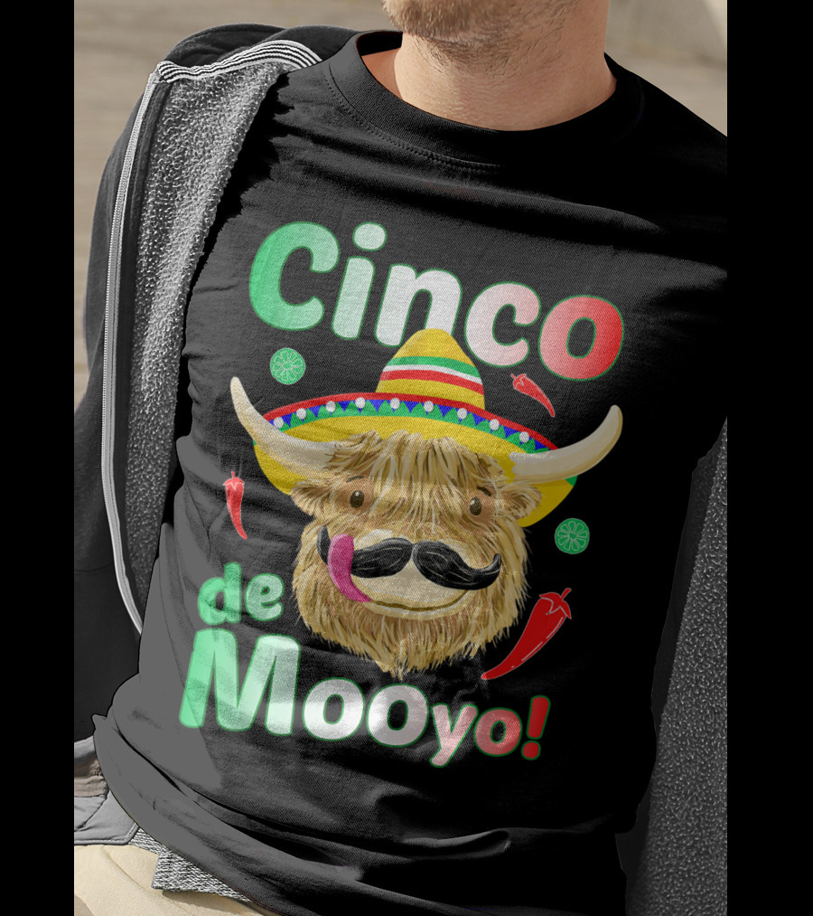 Cinco De Mooyo Scottish Highland Cow Fiesta T-Shirt