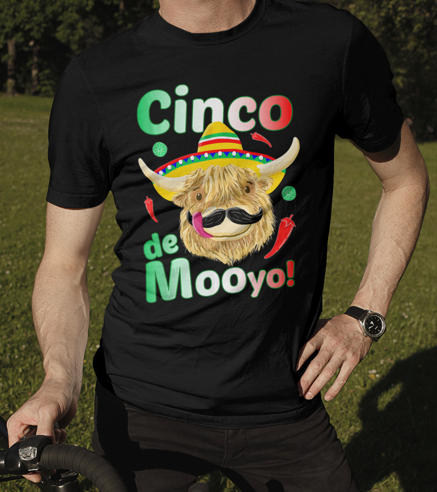 Cinco De Mooyo Scottish Highland Cow Fiesta T-Shirt