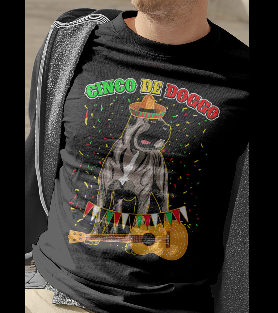 Cinco De Mayo Doggo Cane Corso Sombrero Guitar Festival T-Shirt