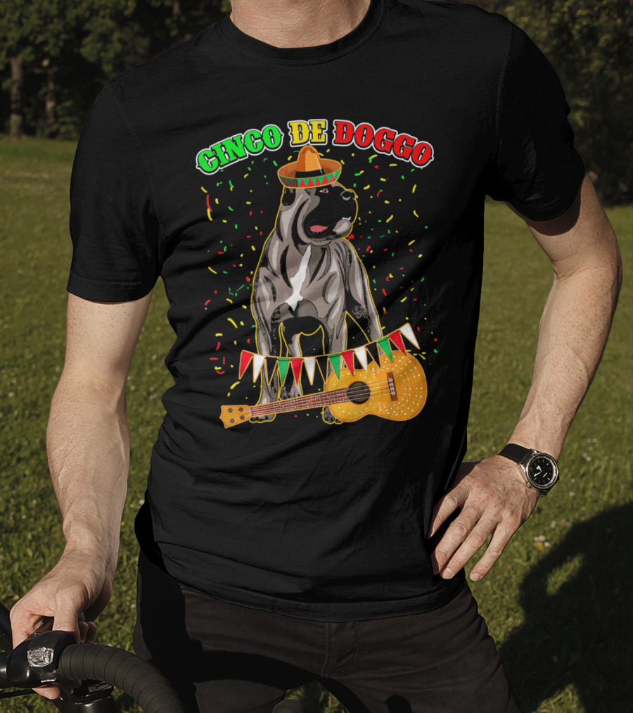 Cinco De Mayo Doggo Cane Corso Sombrero Guitar Festival T-Shirt