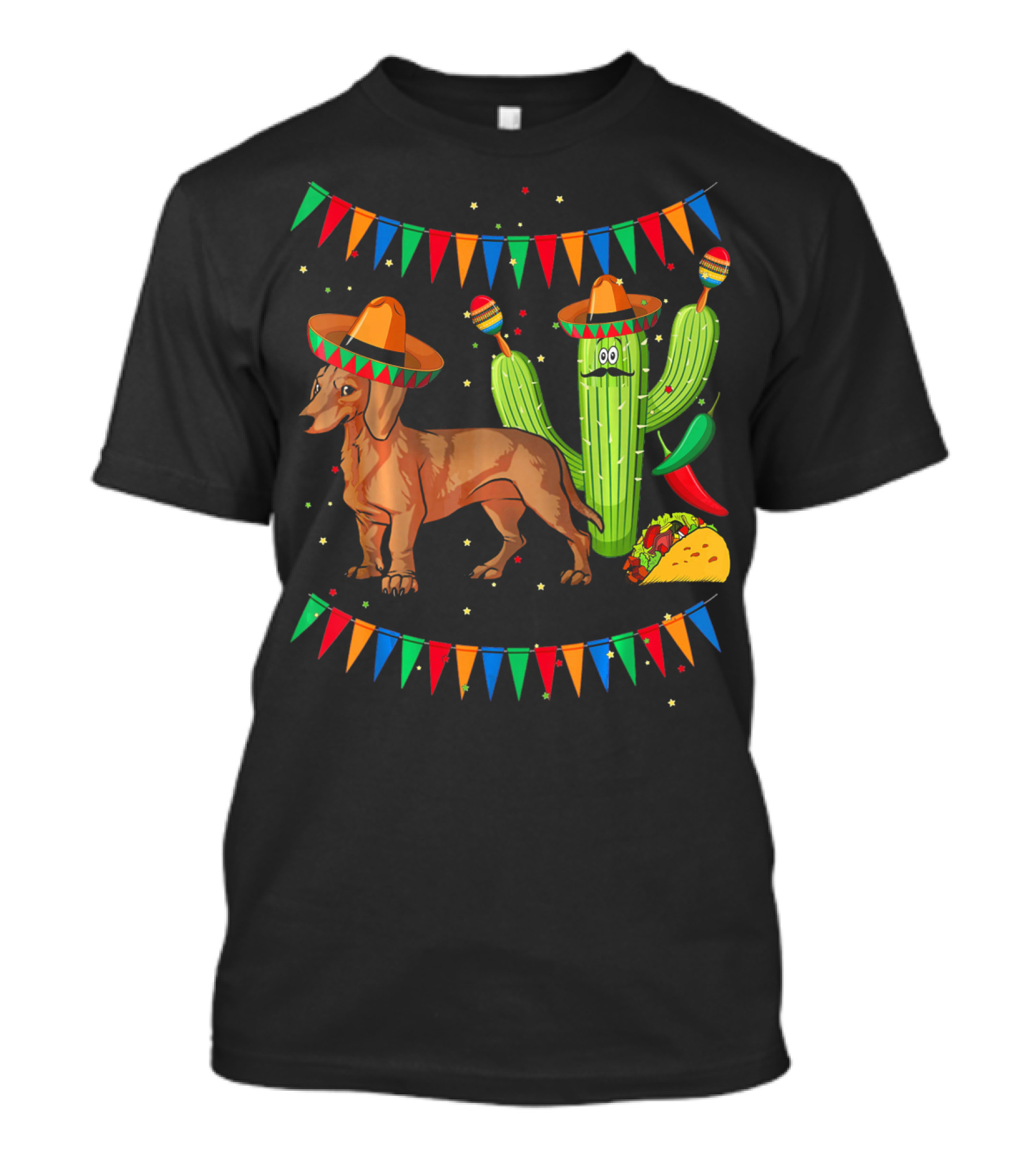 Sombrero Dachshund Dog Fiesta Mexico Cinco De Mayo T-Shirt