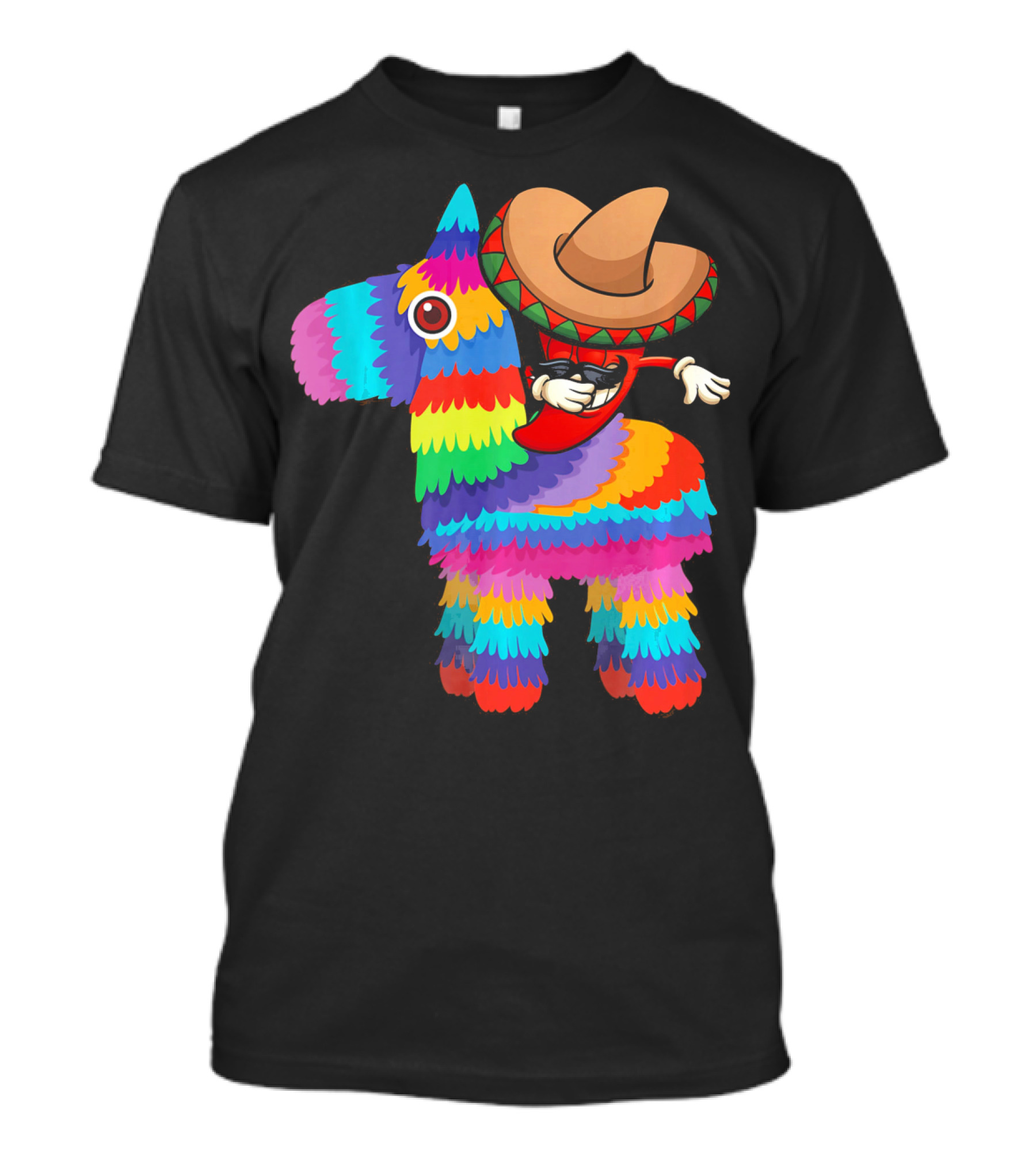 Dabbing Chili Pepper Piñata Cinco Sombrero Fun T-Shirt