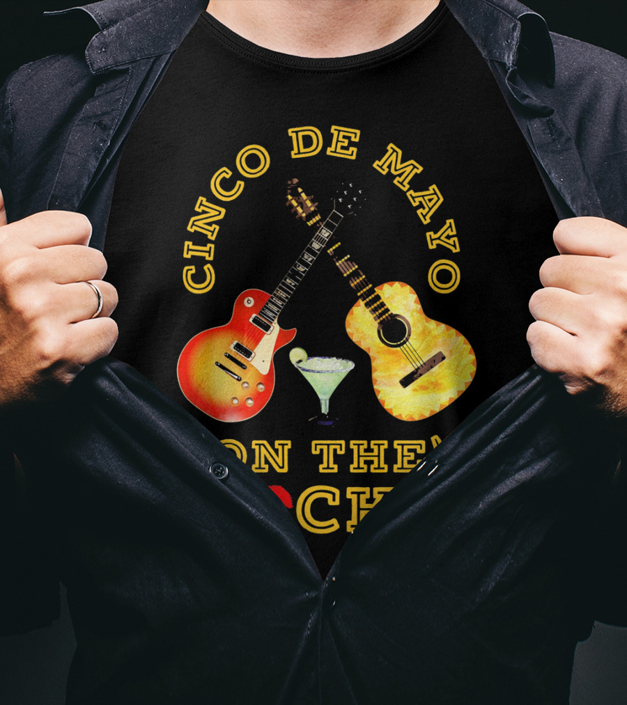 Cinco De Mayo On The Rocks Guitars Margarita T-Shirt