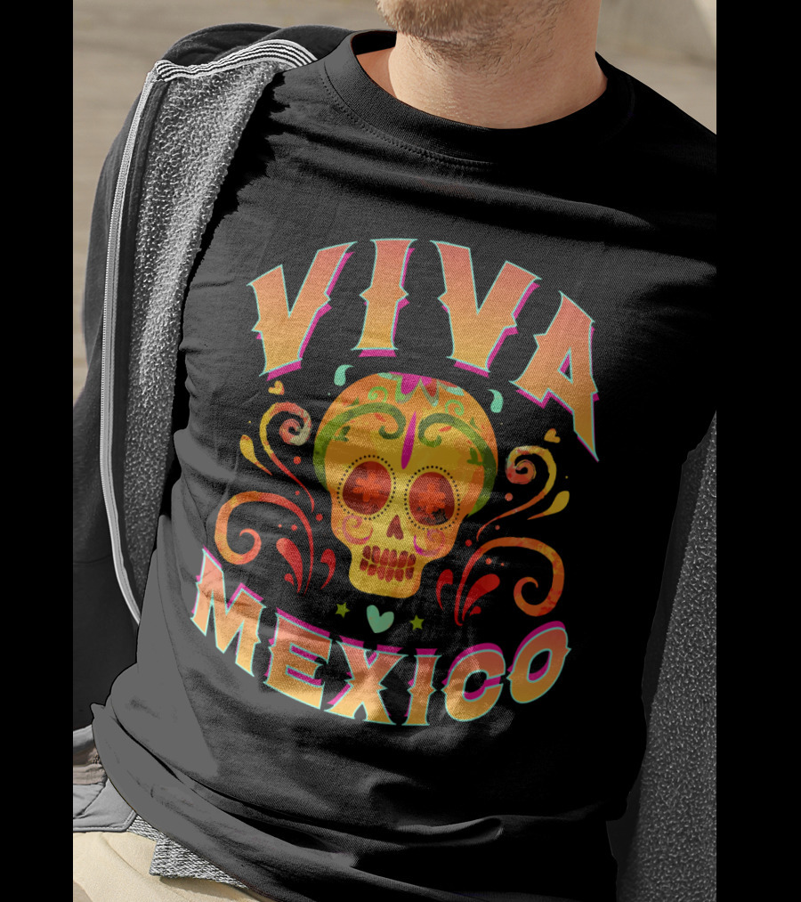 Viva Mexico Cinco De Mayo Sugar Skull T-Shirt