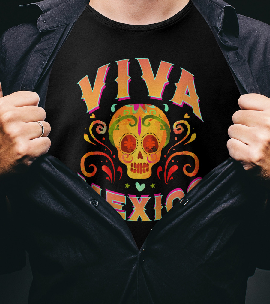 Viva Mexico Cinco De Mayo Sugar Skull T-Shirt