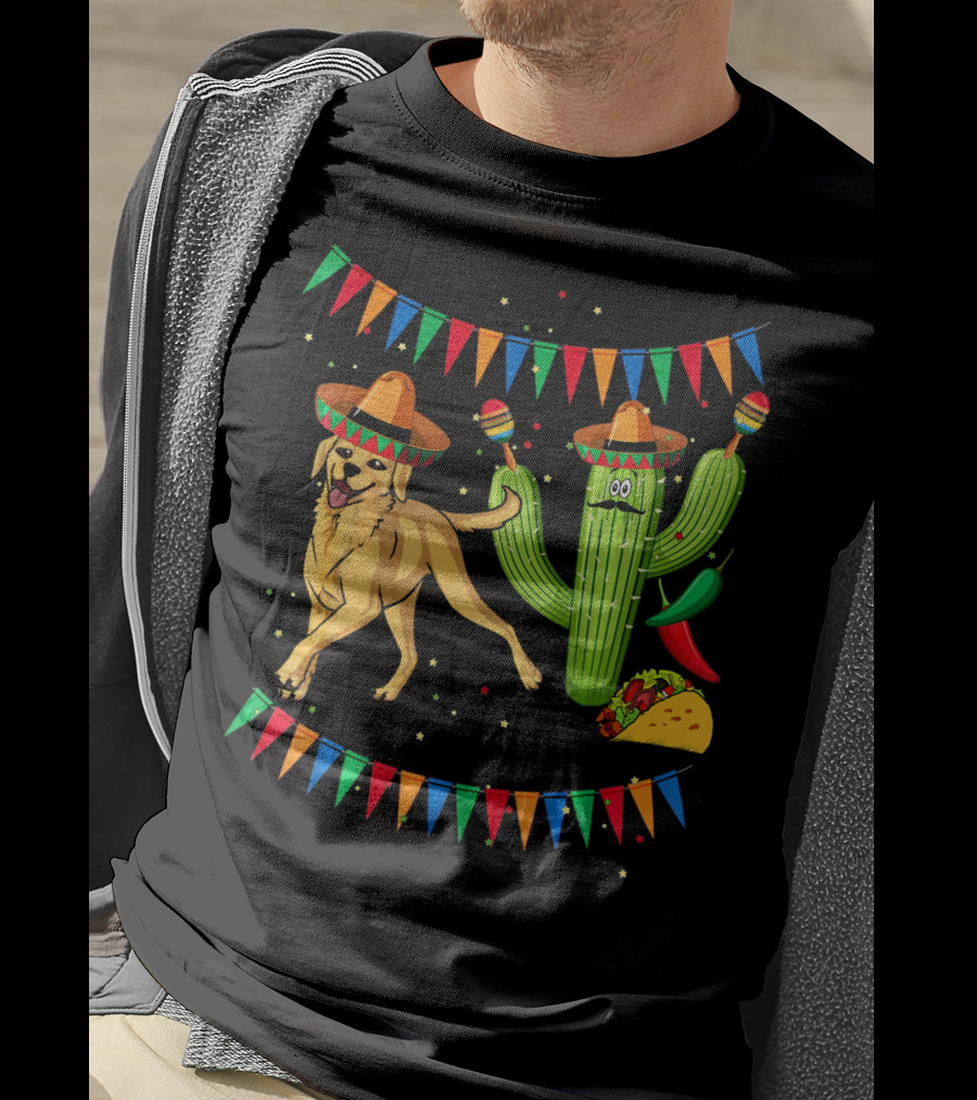 Sombrero Labrador Retriever Cactus Maracas Mexico Fiesta Taco T-Shirt