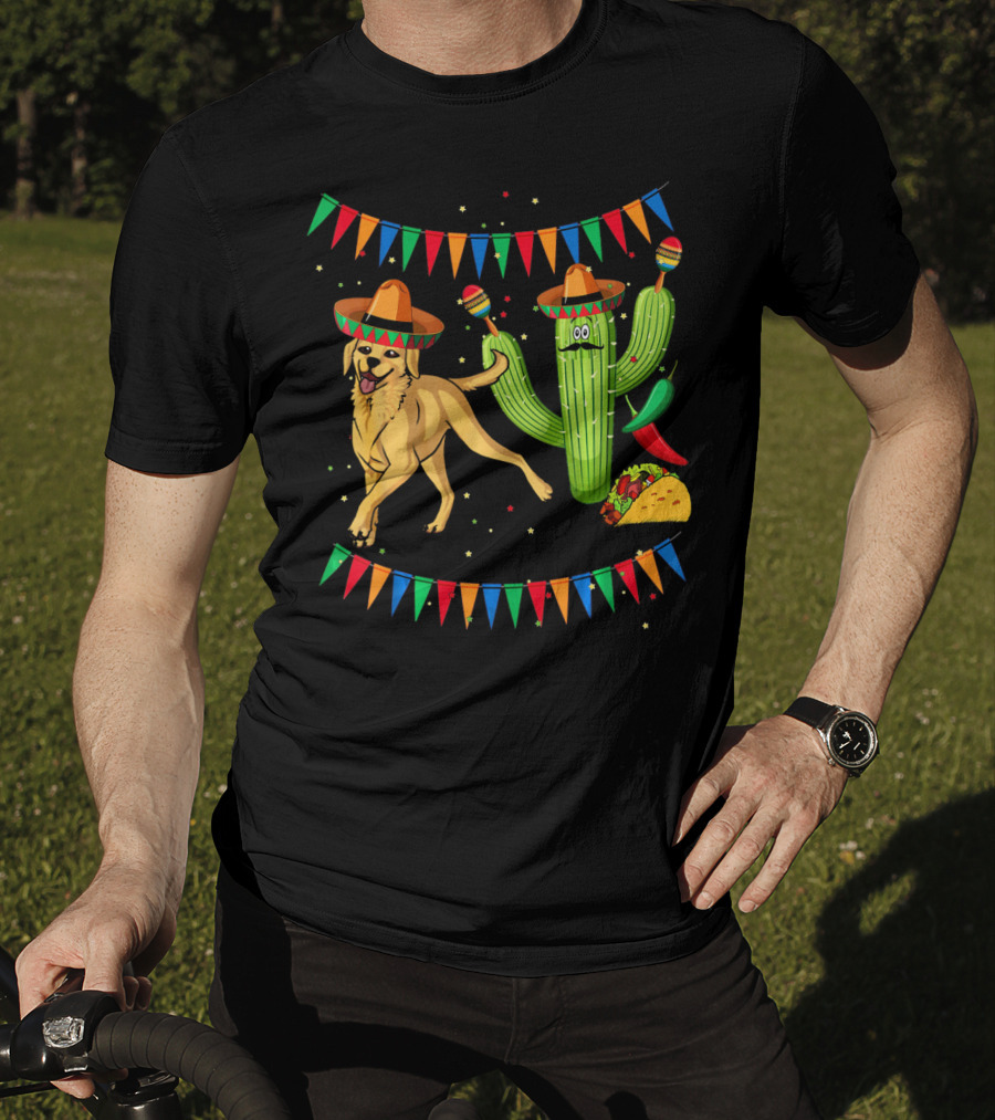 Sombrero Labrador Retriever Cactus Maracas Mexico Fiesta Taco T-Shirt