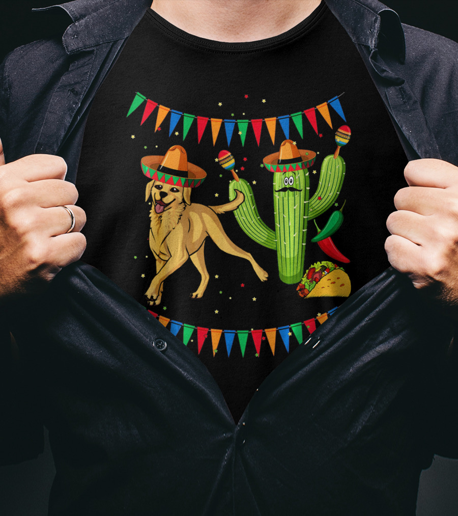 Sombrero Labrador Retriever Cactus Maracas Mexico Fiesta Taco T-Shirt