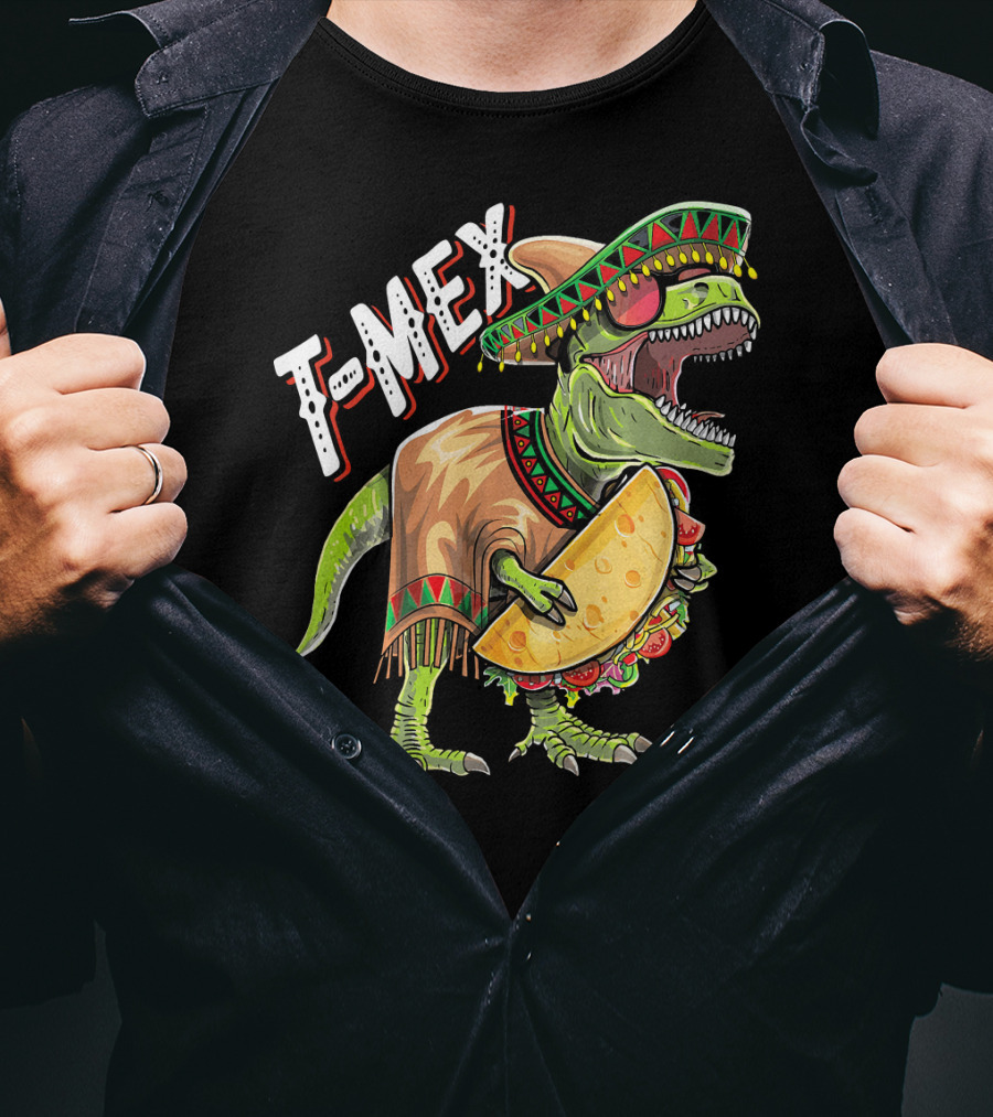 T-Mex Cinco De Mayo Dinosaur Taco Fiesta T-Shirt