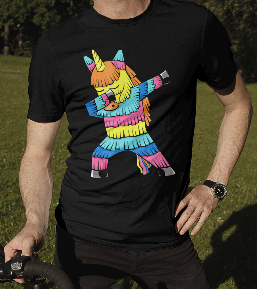 Cinco De Mayo Unicorn Dabbing Colorful Pinata Fun T-Shirt