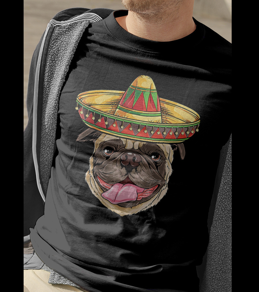 Cinco De Mayo Sombrero Pug T-Shirt