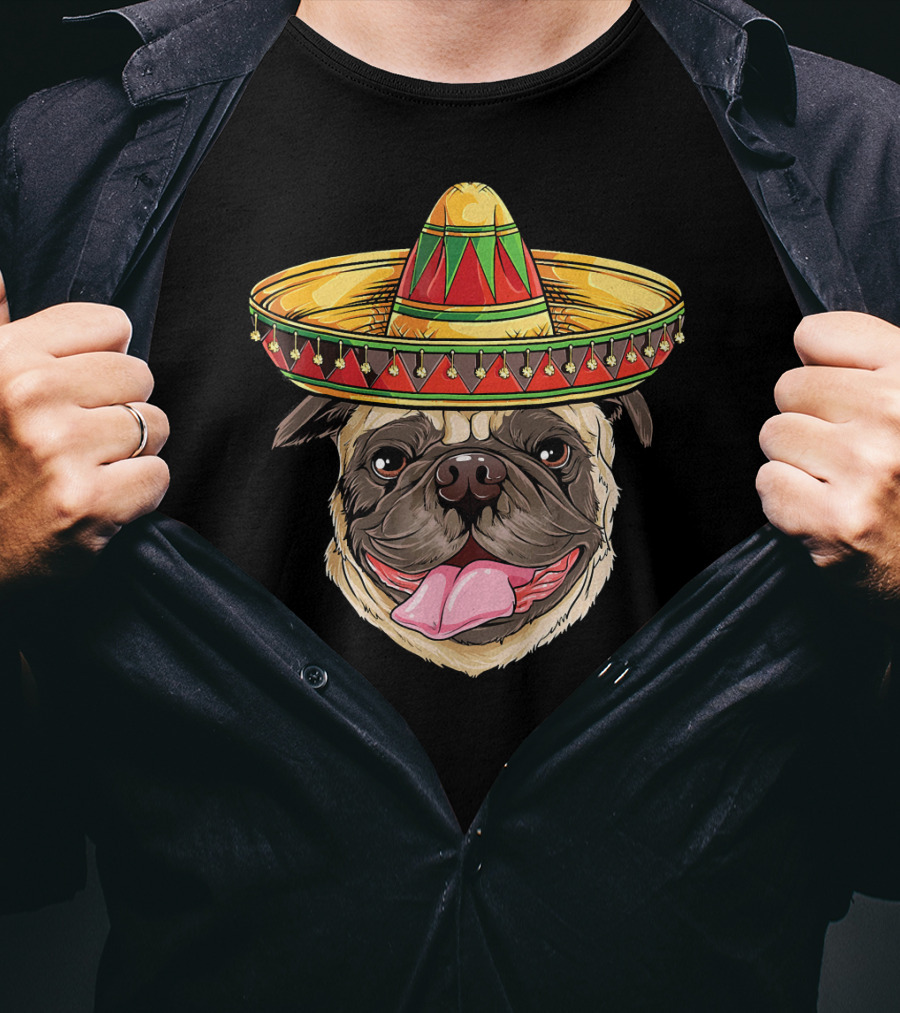 Cinco De Mayo Sombrero Pug T-Shirt