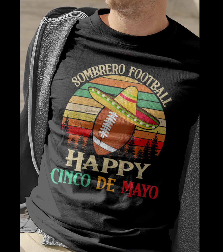 Sombrero Football Happy Cinco De Mayo T-Shirt