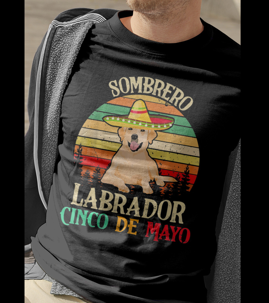Sombrero Labrador Cinco De Mayo Vintage Happy T-Shirt