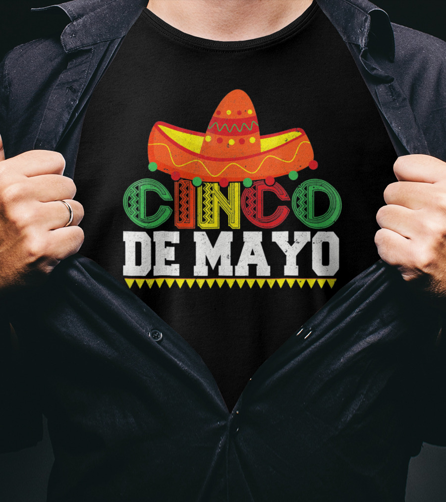 Cinco De Mayo Sombrero Colorful Festive Mexican T-Shirt