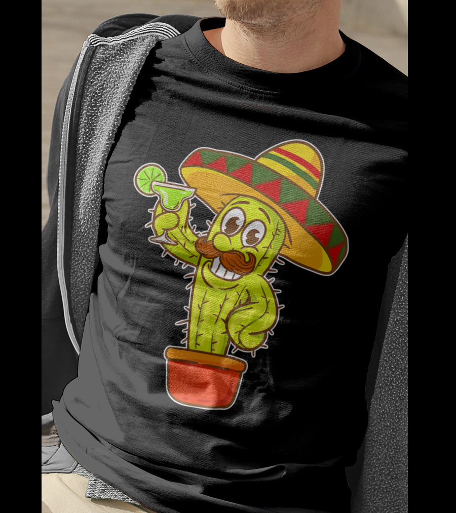 Cinco DE Mayo Cactus Costume Sombrero Margarita T-Shirt