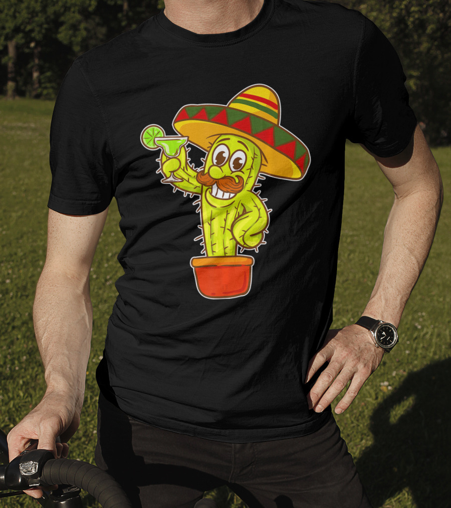 Cinco DE Mayo Cactus Costume Sombrero Margarita T-Shirt