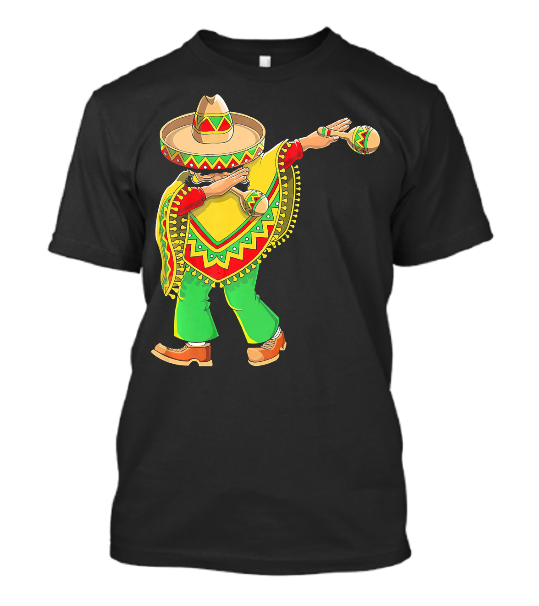 Dabbing Sombrero And Poncho With Maracas Fun T-Shirt