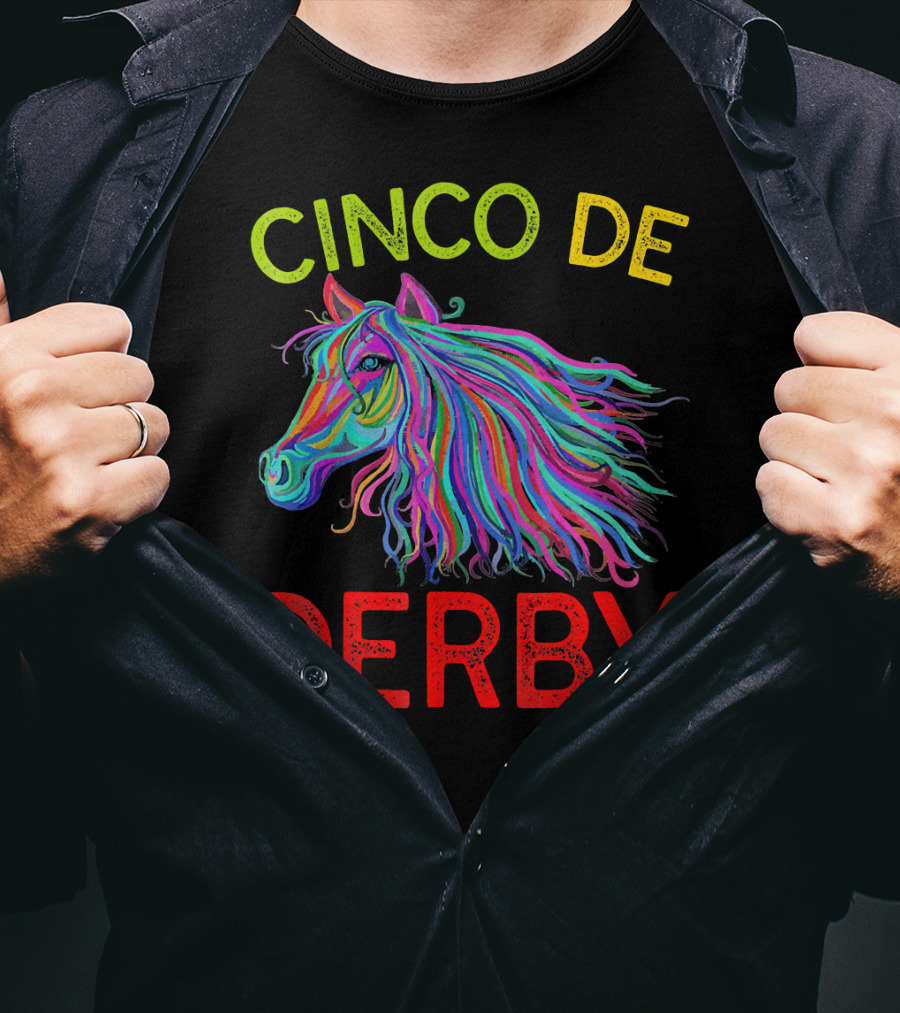 Cinco De Derby Colorful Horse T-Shirt