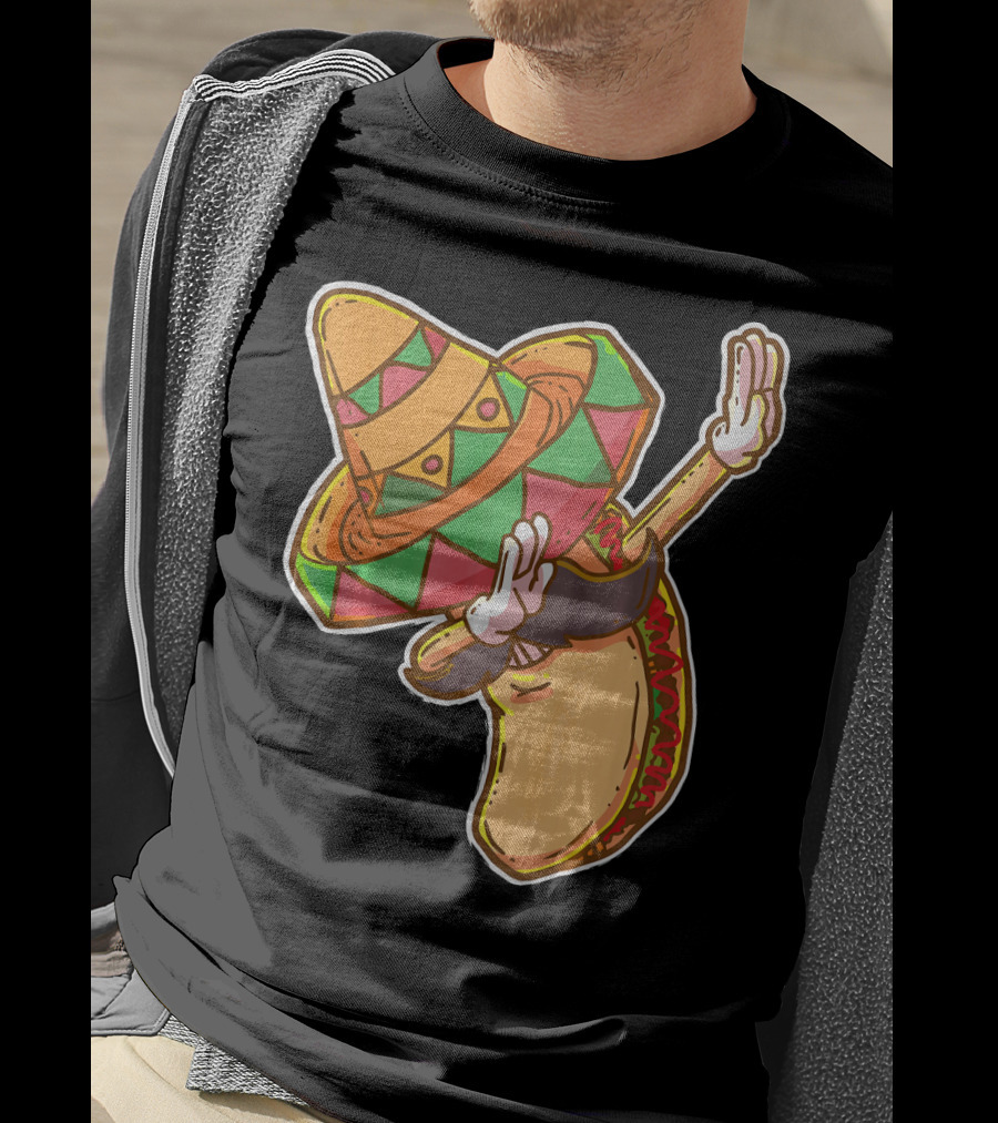 Cinco De Mayo Dabbing Taco With Sombrero T-Shirt