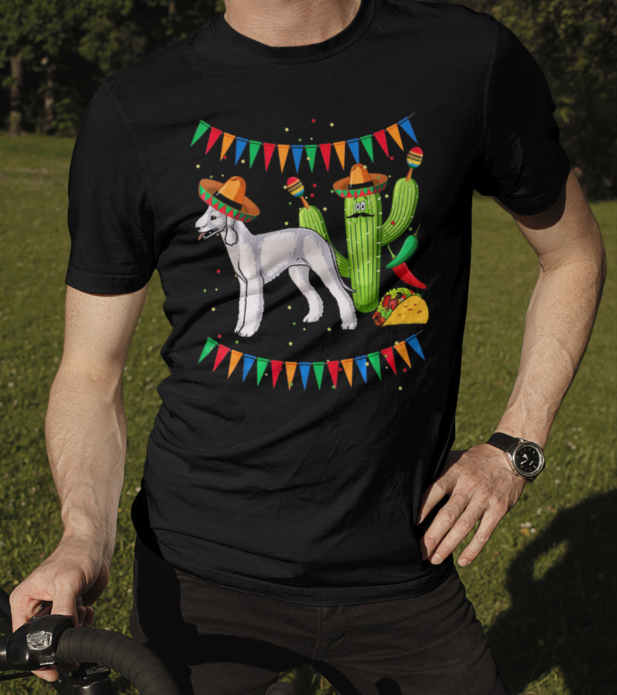 Sombrero Bedlington Terrier Dog Cactus Fiesta Mexico T-Shirt
