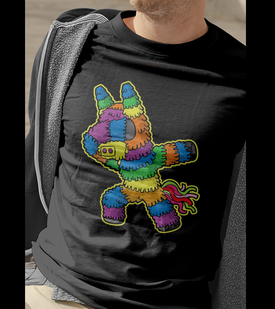 Dabbing Pinata Rainbow Colors Cinco De Mayo Kids Fun T-Shirt