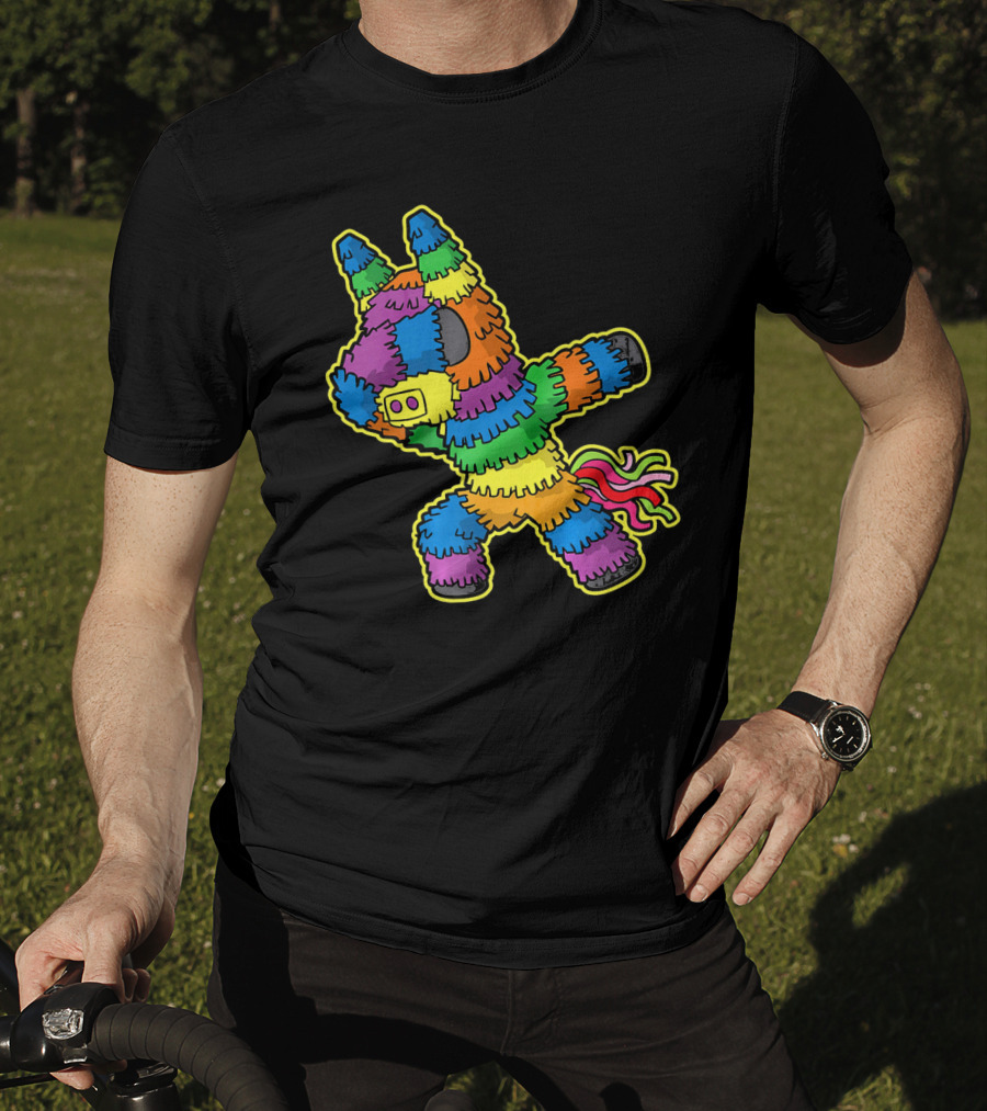 Dabbing Pinata Rainbow Colors Cinco De Mayo Kids Fun T-Shirt