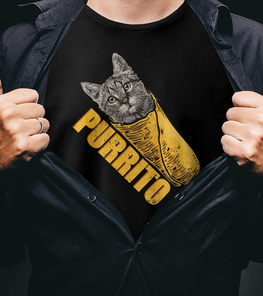 Purrito Cat Burrito Mexican Food Funny Purrito T-Shirt
