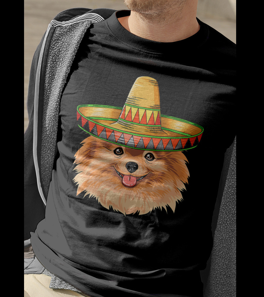 Pomeranian Cinco De Mayo Mexican Sombrero T-Shirt