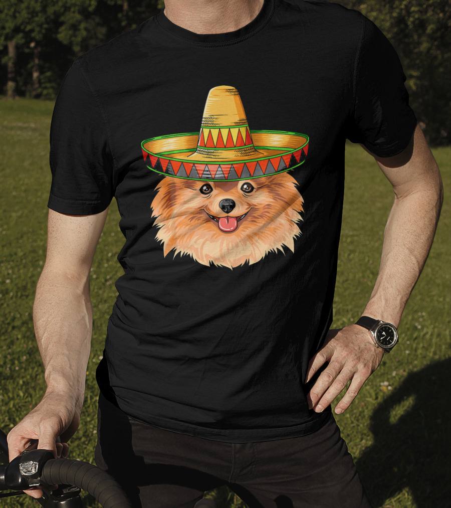 Pomeranian Cinco De Mayo Mexican Sombrero T-Shirt