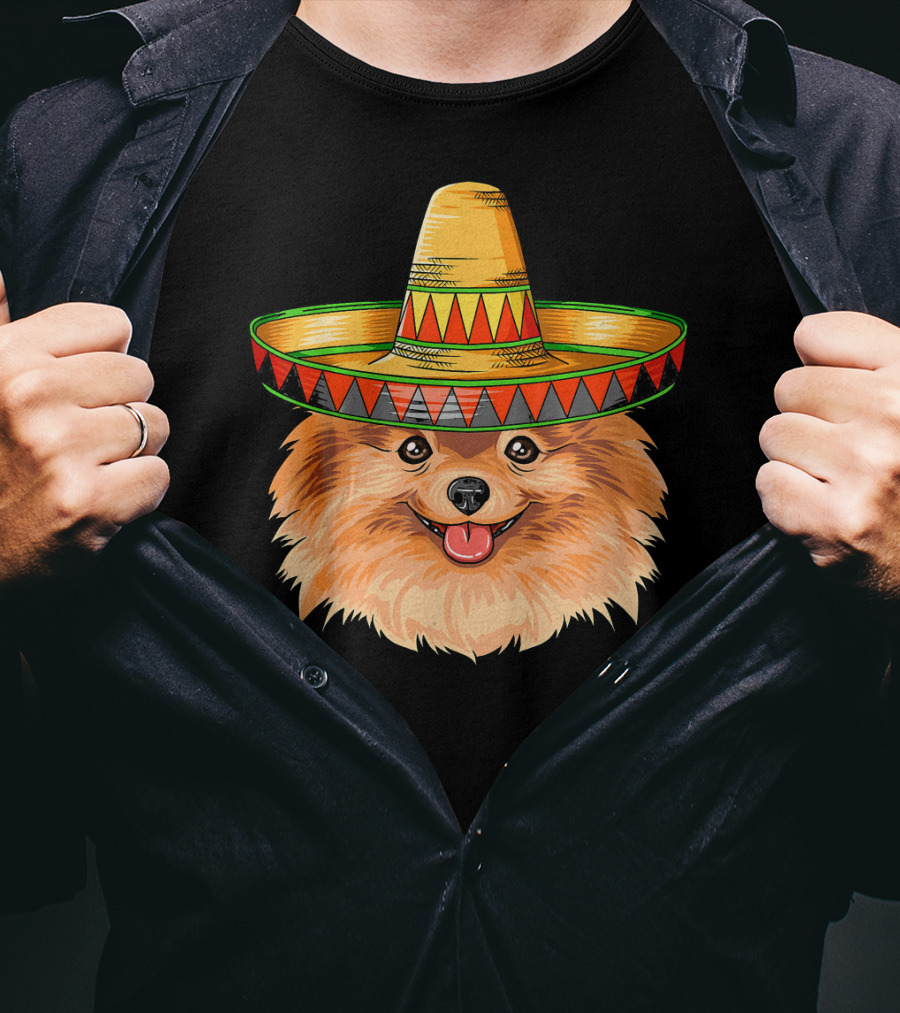 Pomeranian Cinco De Mayo Mexican Sombrero T-Shirt