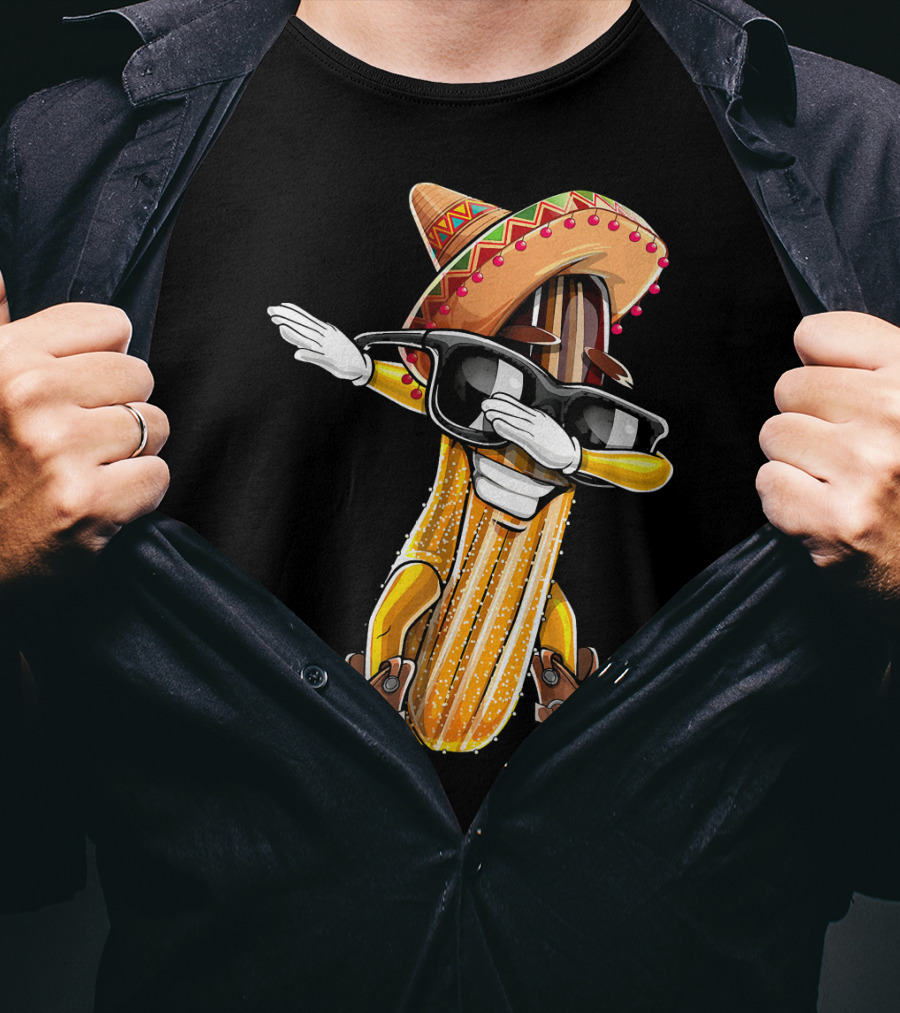 Dabbing Churro Sombrero Cinco De Mayo Party T-Shirt