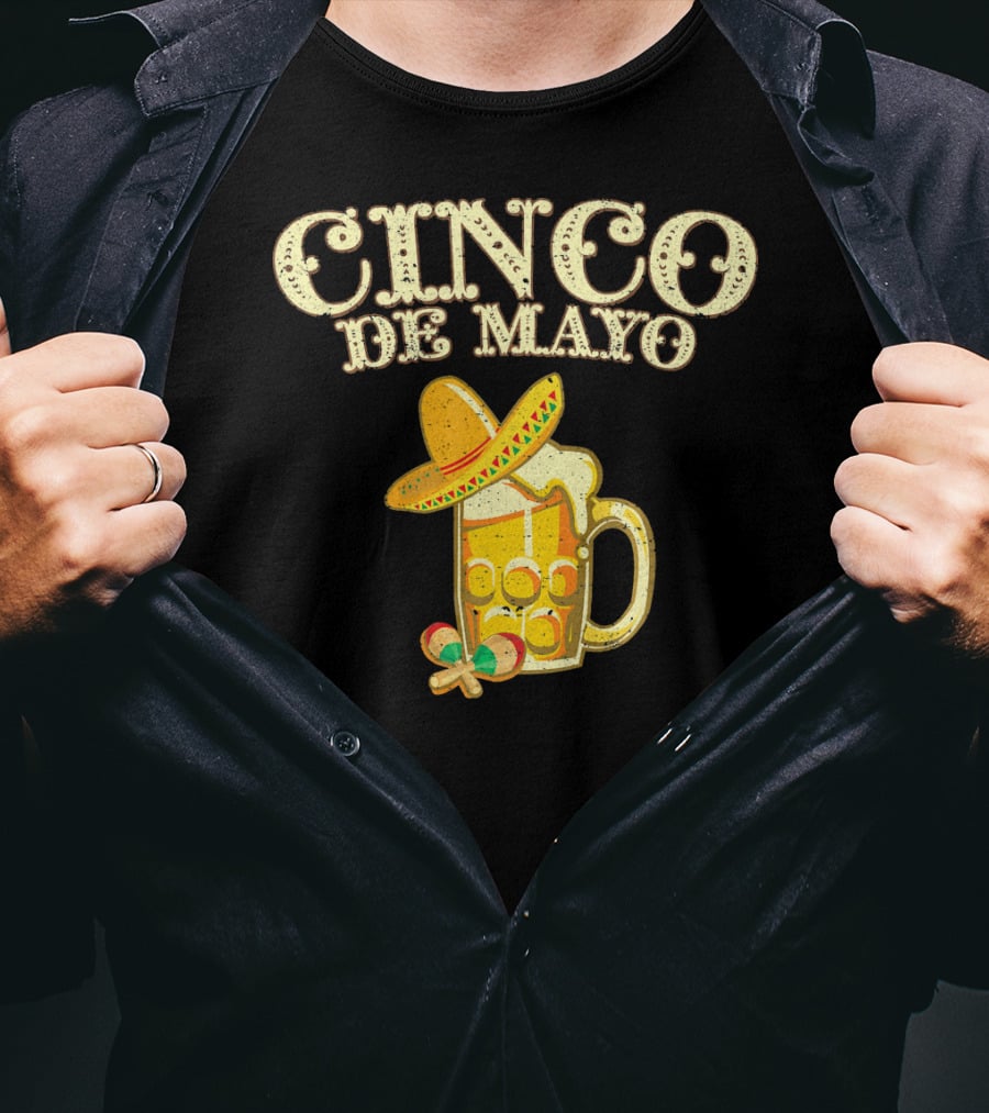 Cinco De Mayo Sombrero Beer Festive T-Shirt