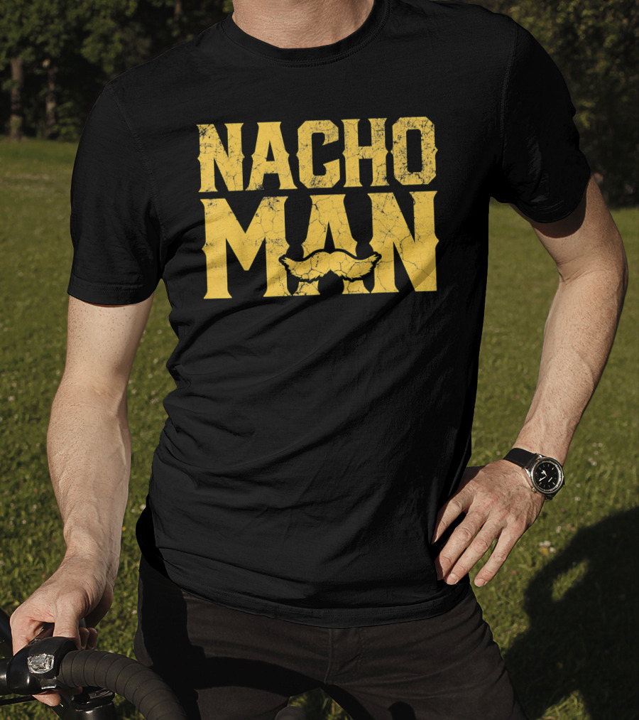 NACHO MAN Funny Cinco De Mayo Comic Style Mustache T-Shirt