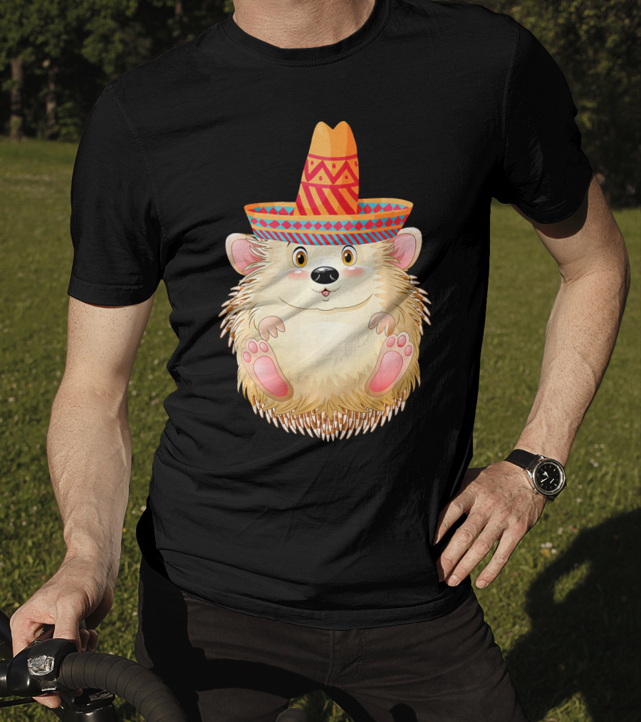 Sombrero Porcupine Mexican Fiesta Vibes T-Shirt