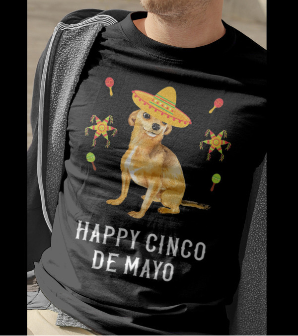HAPPY CINCO DE MAYO SOMBRERO CHIHUAHUA PIÑATA MARACAS T-Shirt