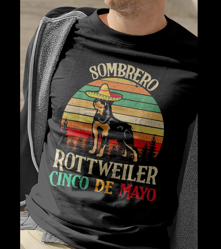 Sombrero Rottweiler Cinco De Mayo Vintage T-Shirt