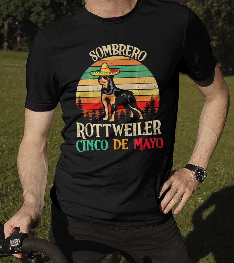 Sombrero Rottweiler Cinco De Mayo Vintage T-Shirt