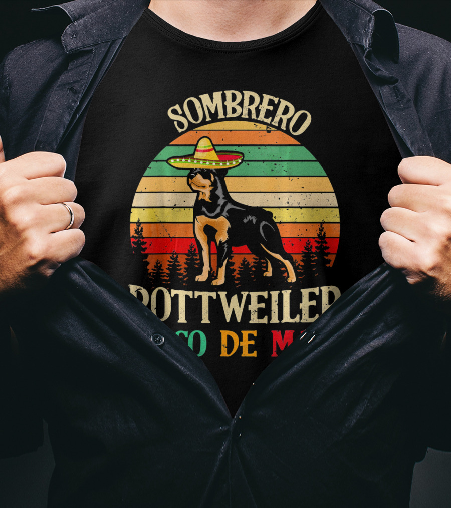 Sombrero Rottweiler Cinco De Mayo Vintage T-Shirt