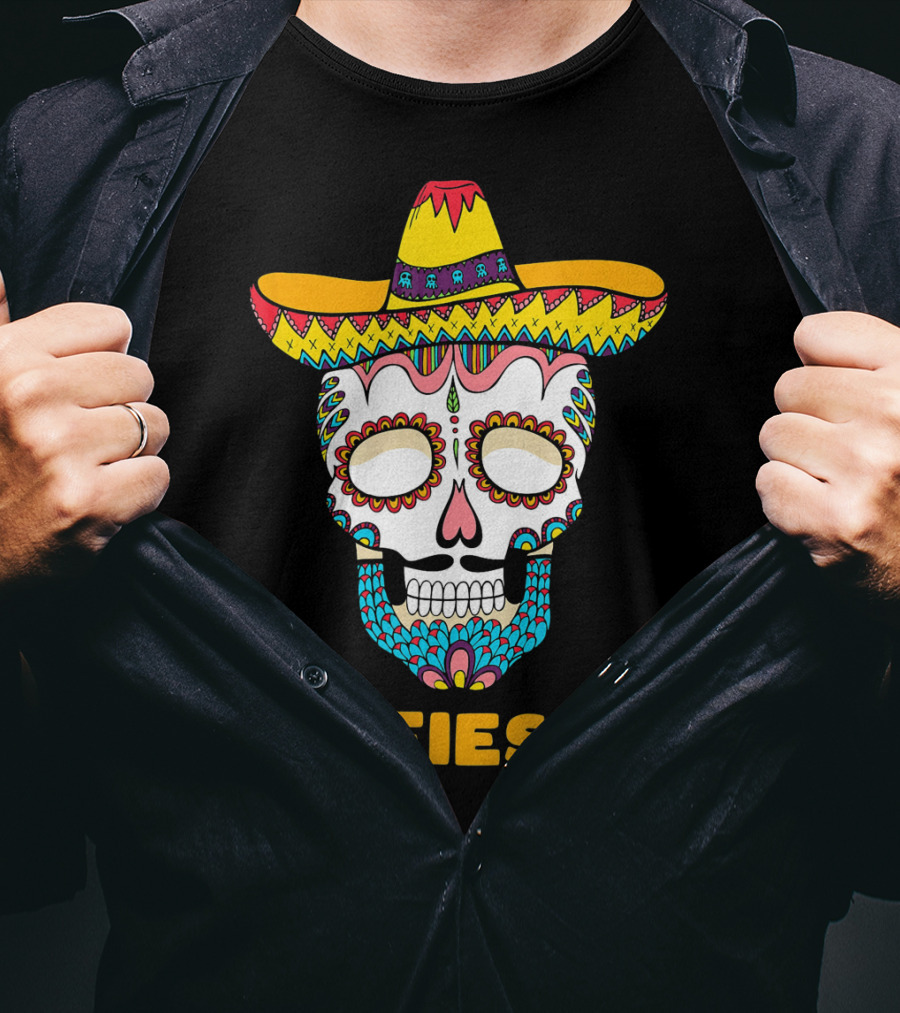 Ay Fiesta Skull Sombrero Cinco De Mayo T-Shirt