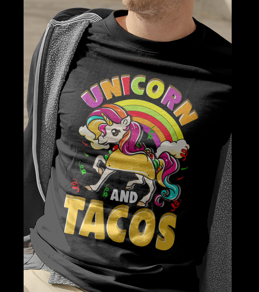 Unicorn And Tacos Rainbow T-Shirt