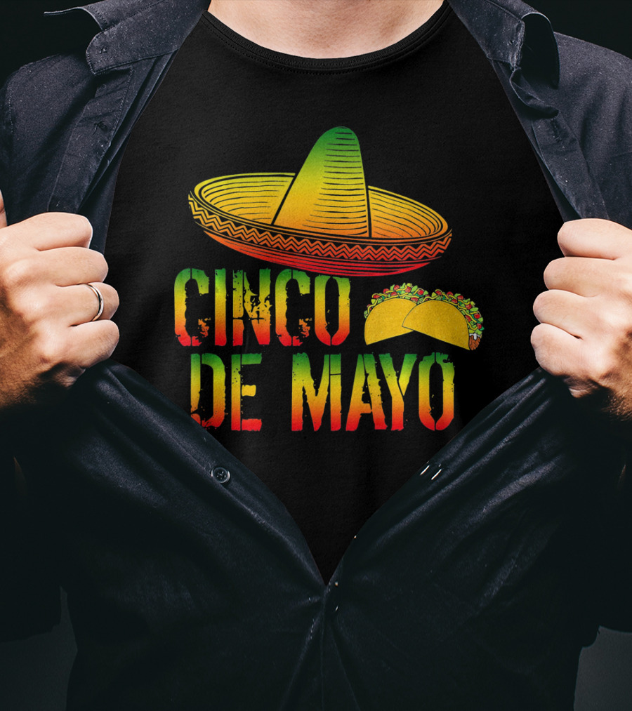 Cinco De Mayo Mexican Pride Sombrero Tacos T-Shirt