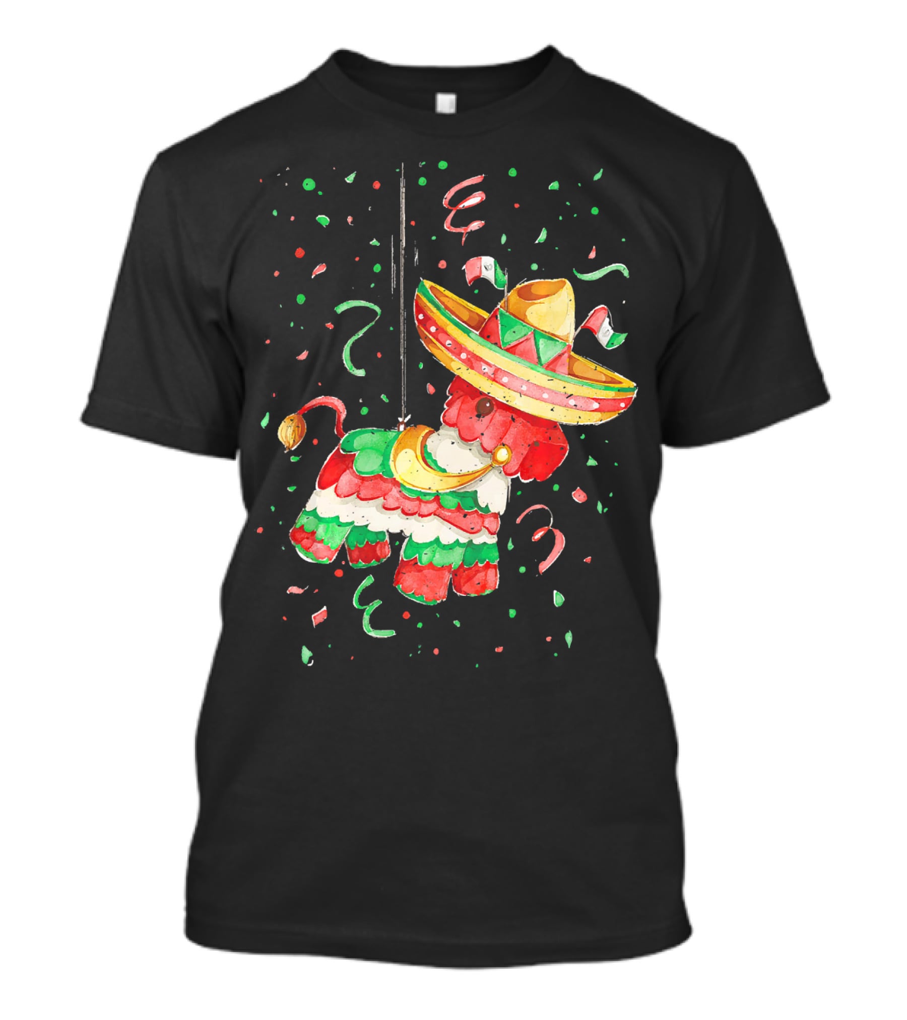 Happy 5th May Feliz Cinco De Mayo Mexica Piñata Sombrero Celebration Confetti T-Shirt