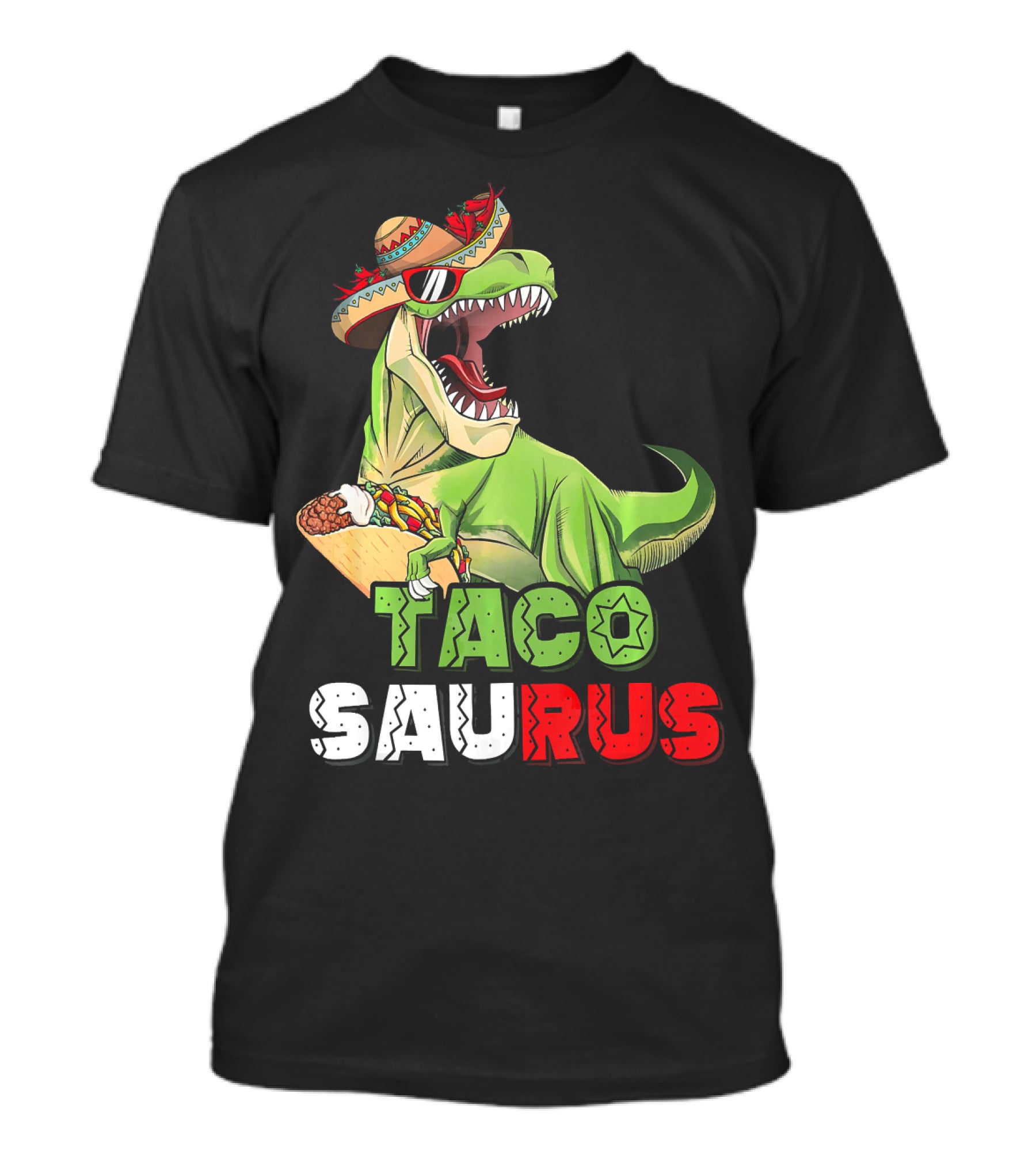 Tacosaurus Mexican Rex Cinco De Mayo Dinosaur Fiesta T-Shirt