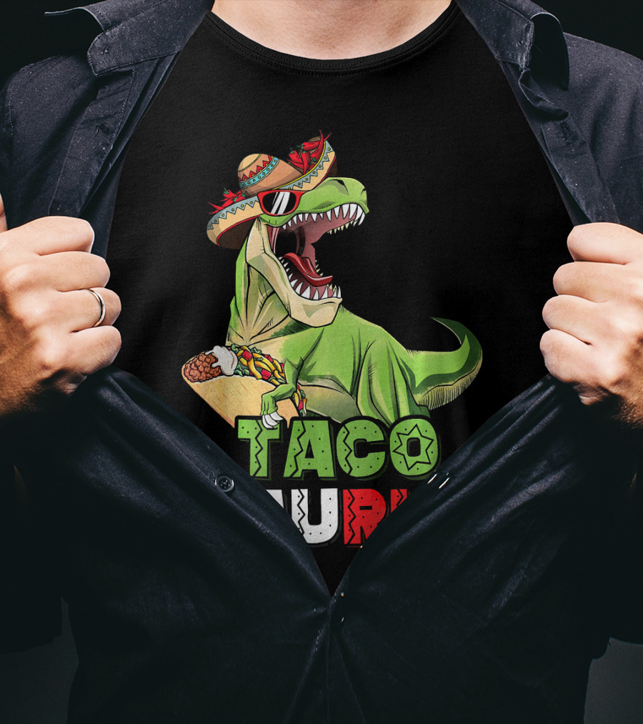 Tacosaurus Mexican Rex Cinco De Mayo Dinosaur Fiesta T-Shirt