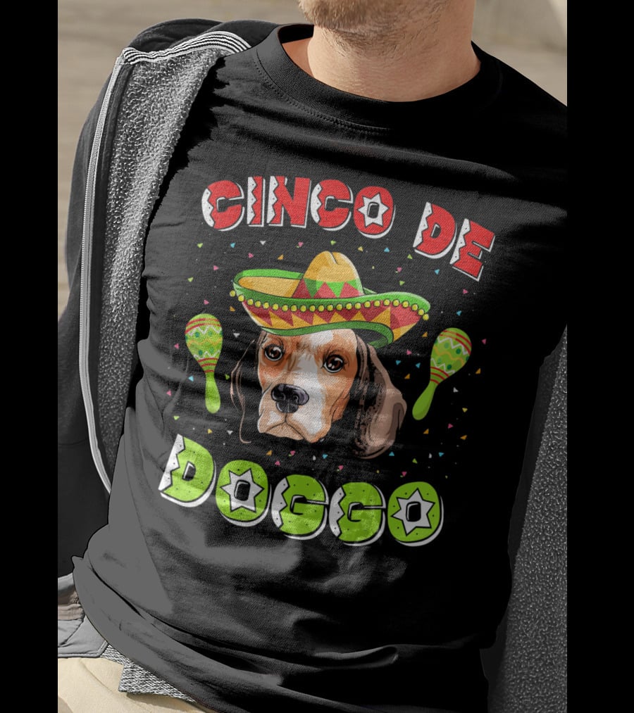 Cinco De Doggo Beagle Fiesta Sombrero Maracas T-Shirt