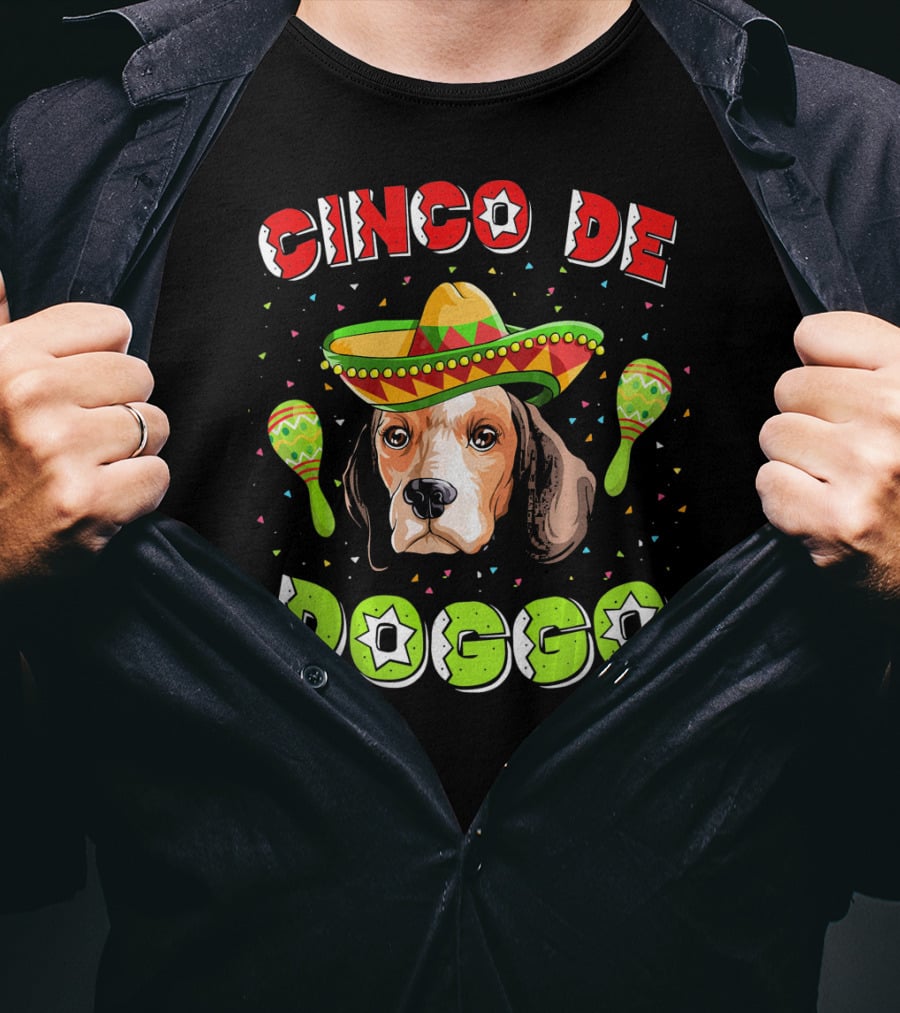Cinco De Doggo Beagle Fiesta Sombrero Maracas T-Shirt