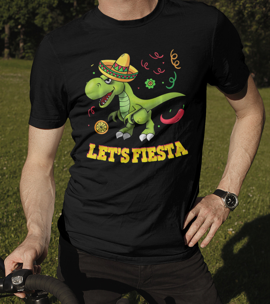 Let's Fiesta T Rex Cinco De Mayo Tyrannosaurus Sombrero T-Shirt