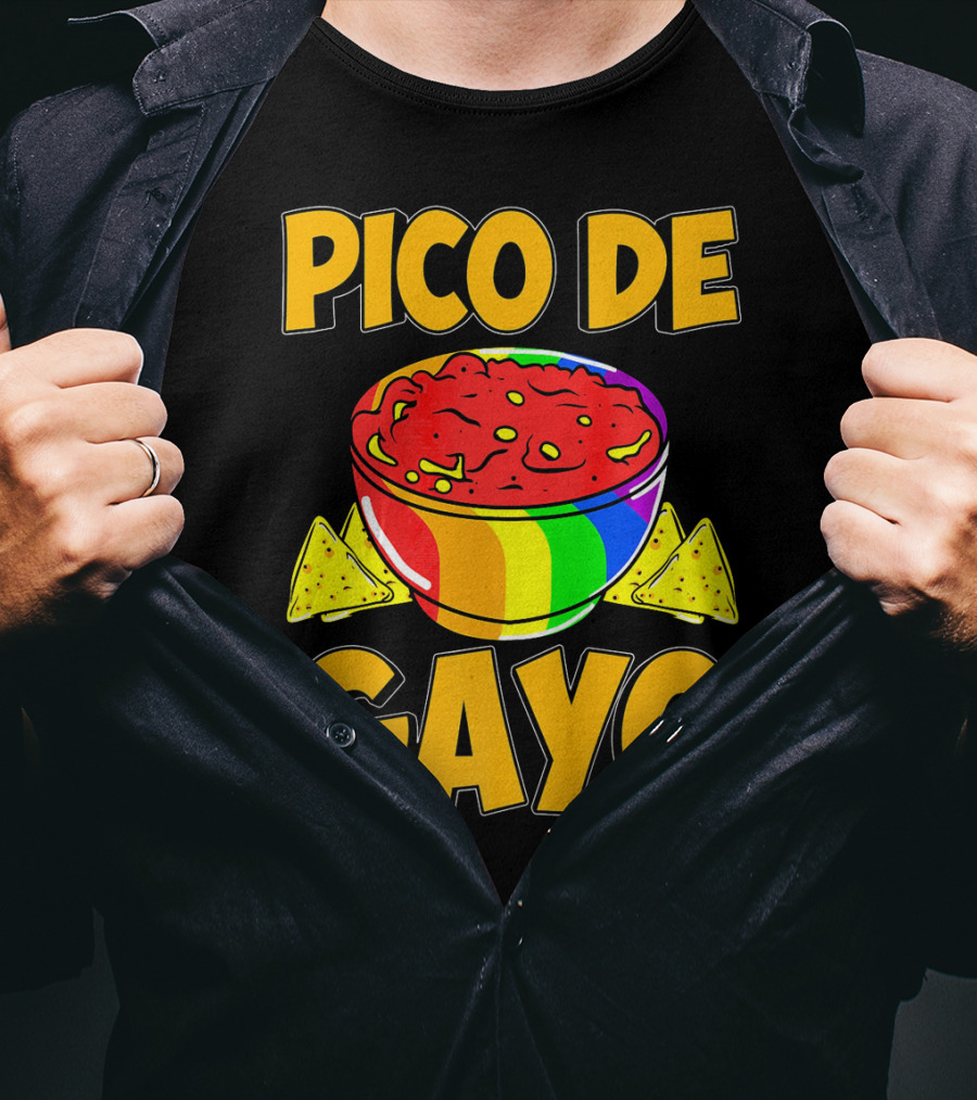 Pico De Gayo Cinco De Mayo Rainbow Salsa Bowl And Tortilla Chips T-Shirt
